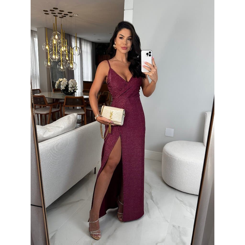 Vestido com Fenda de Festa, Formatura, Casamento