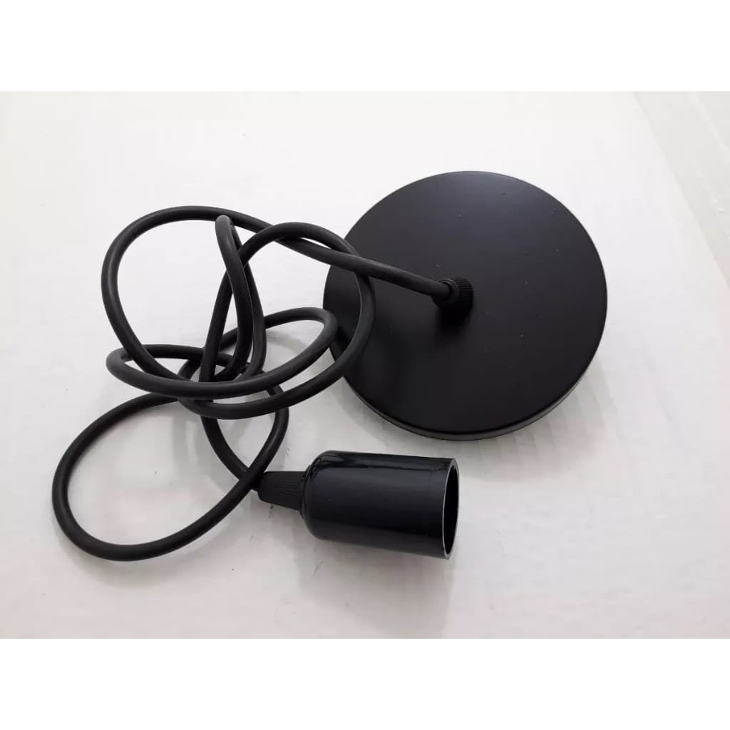 Fio 1 Metro Para Pendente Luminária De Teto Com Acabamento de Teto cor Preto Soquete Padrão
