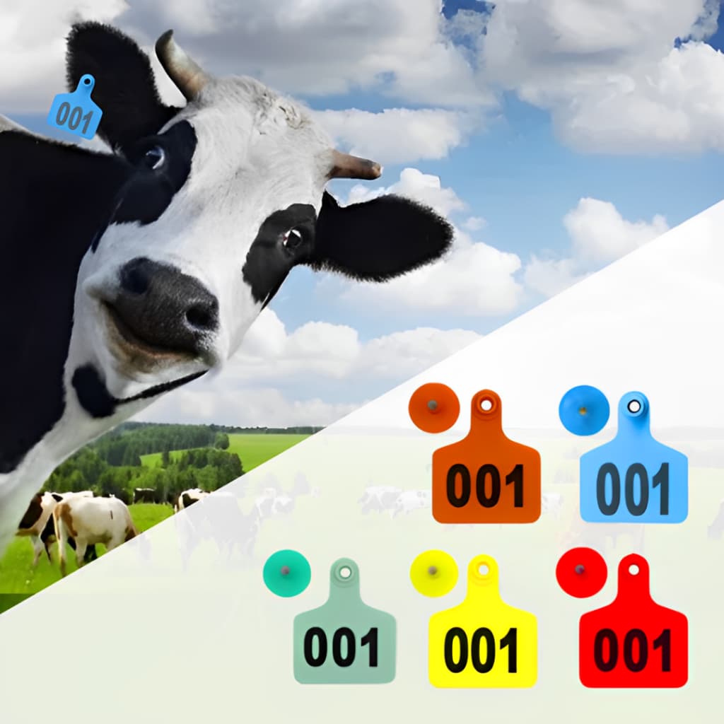 50 Brincos Médio 4CMx5CM de Identificação para Gado Bovino Vaca Boi Porco, Kit 1 à 50