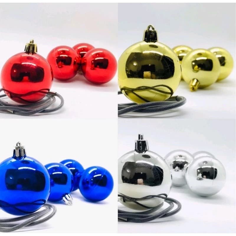 Bola de Natal para Enfeite de Cores Mistas 4 Unidades 3cm