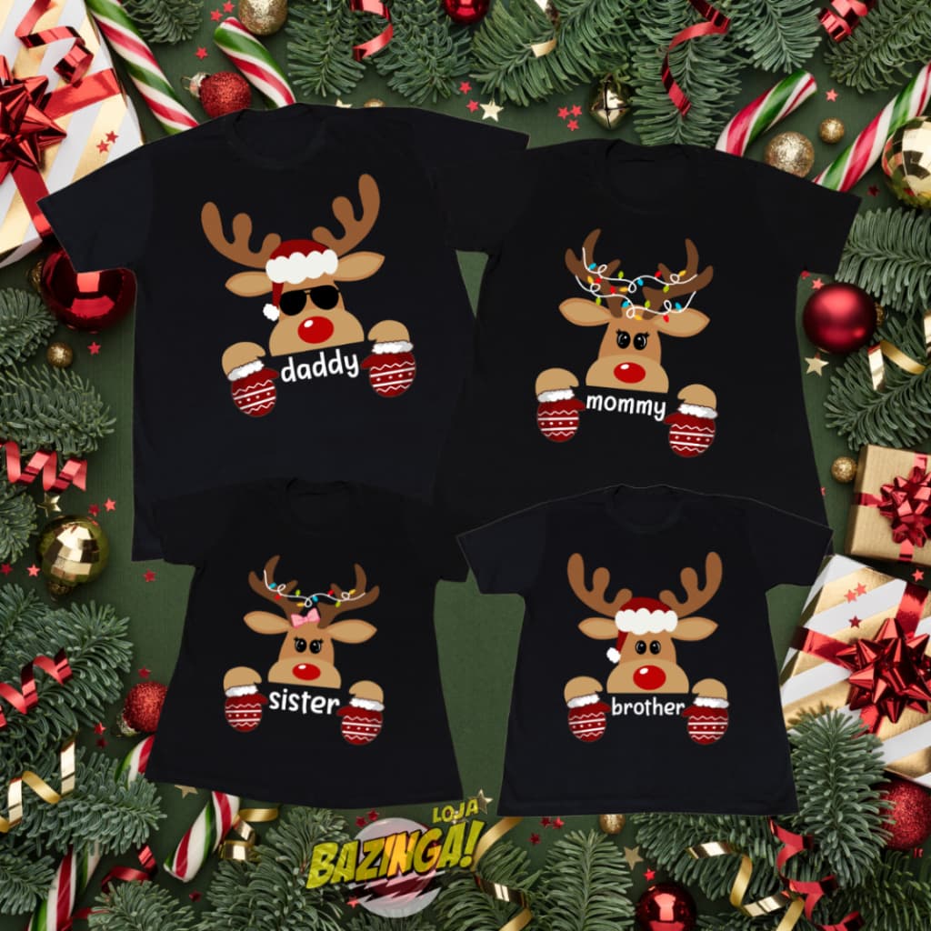 Camisetas de Natal - Kit família