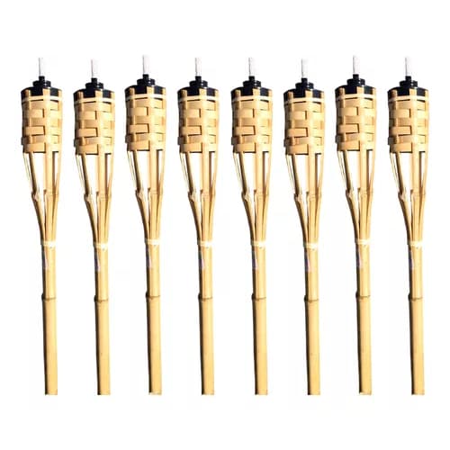 Kit 8 Tocha Bambu 120cm Lamparina Festa Temática Decoração