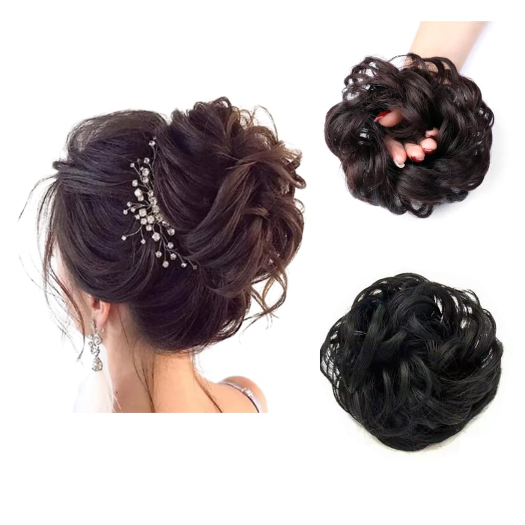 Aplique de Cabelo Coque Grego Rabicó Parece Cabelo de Verdade Penteado em Segundos