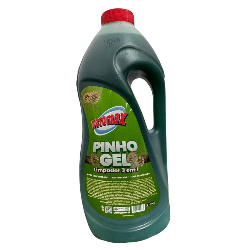 Limpador 3 em 1 Pinho Concentrado em Gel 2 Litros Desomax Limpa Canil Pisos Quintal Pet Banheiro So