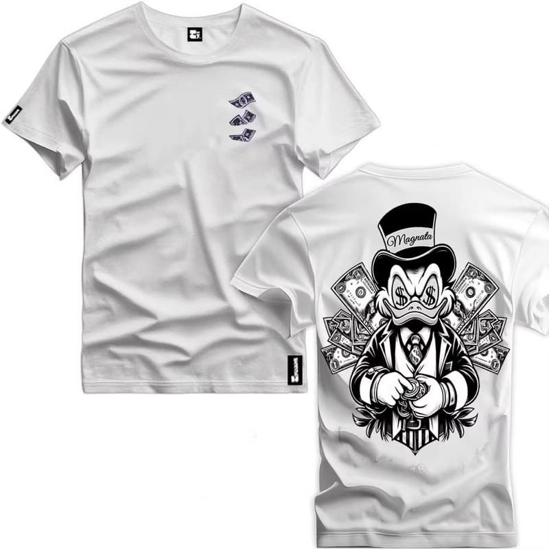 camiseta T-Shirt Casual tio Patinhas dollar chave camisetas verão premium estampa frente e verso
