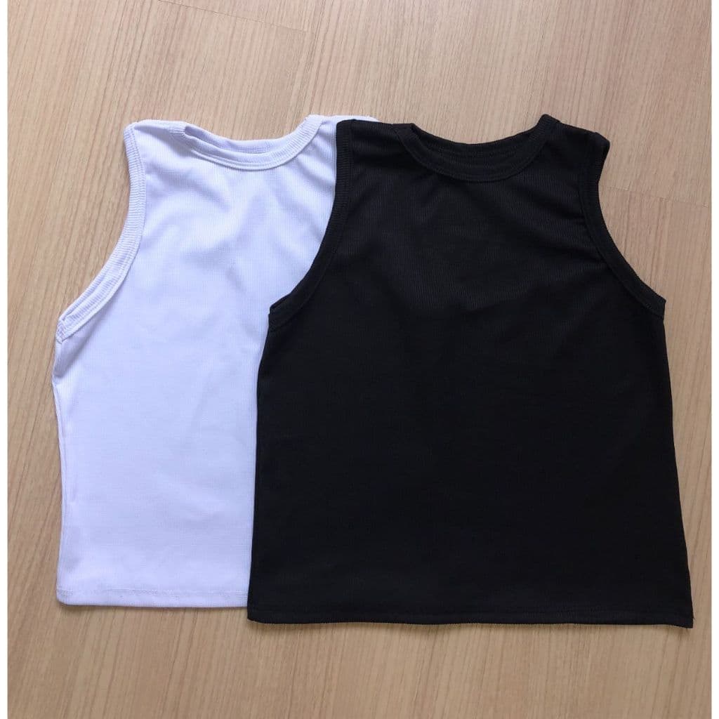 Kit 2 Cropped Feminino Regata Feminina Camiseta Básica Feminina Crooped Regatinha Cropet básico