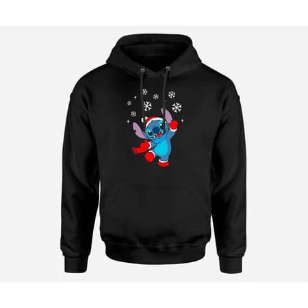 Blusa Moletom Feminino Lilo e Stitch Natal Neve Natalino 100% Algodão