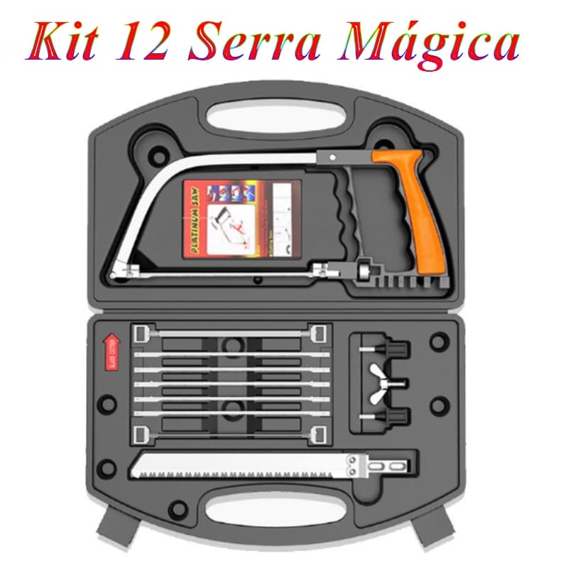 Kit 12 Serra Mágica Kit de Arco e Lâminas Tico Tico Diamantada e Serrote Multifuncional Corta