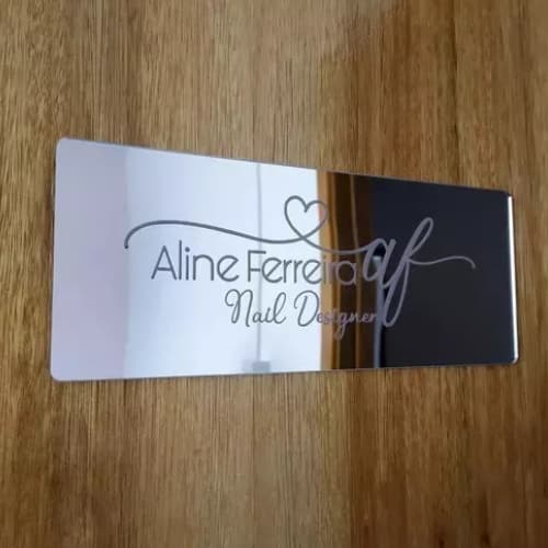 Placa Identificação Sinalização De Porta Personalizada acrilico espelhado