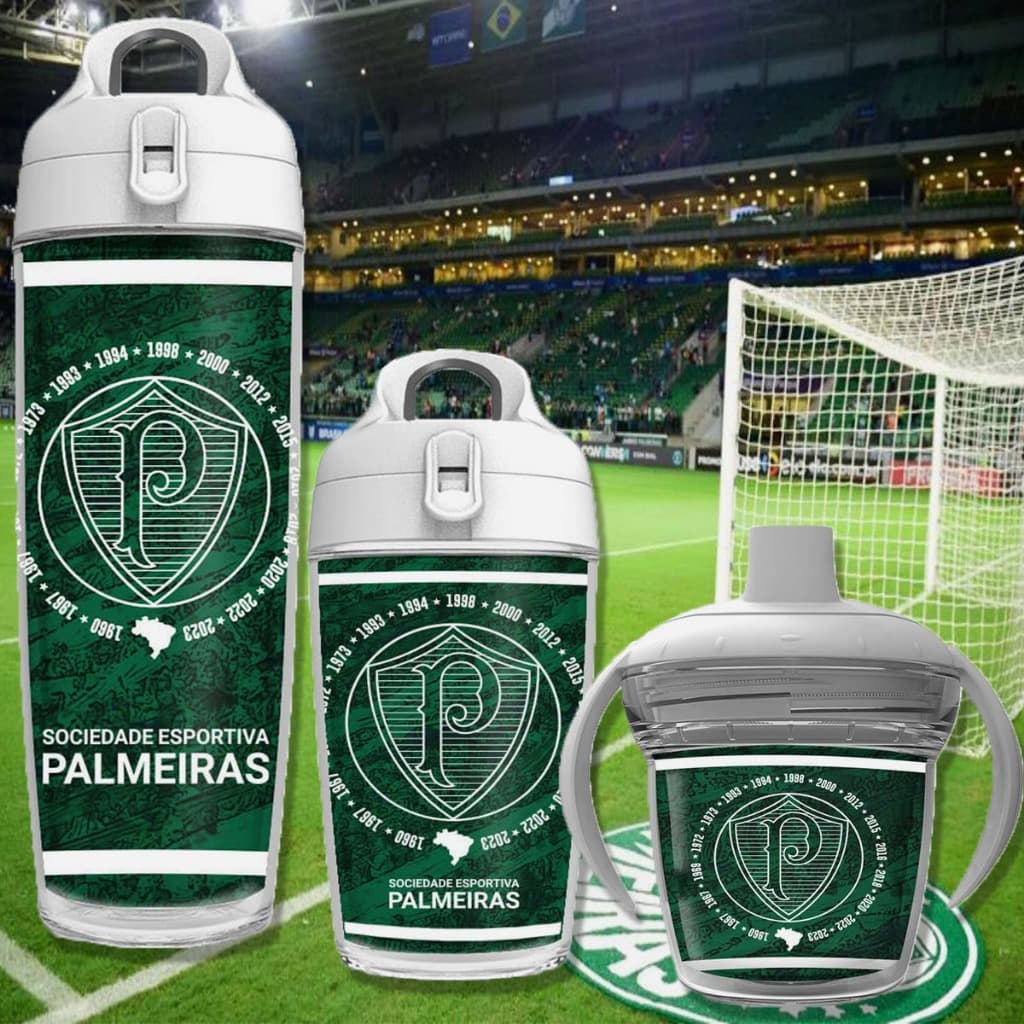 Garrafas de Água Sports Palmeiras Squeeze Para Academia Esportes Escolar e Copo Transição Infantil
