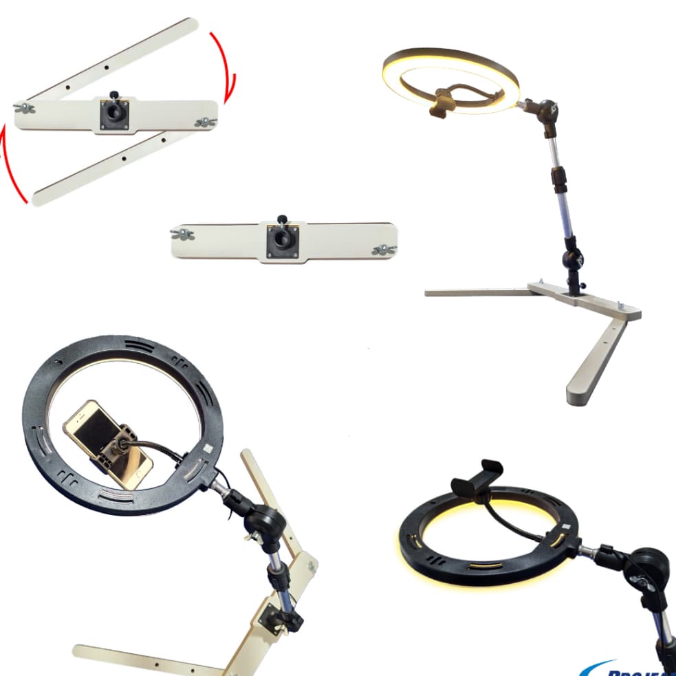 RING LIGHT DE MESA - FILME TECLADOS, BANCADAS, RECEITAS, ARTESANATOS AJUSTÁVEL E SUPORTE DE CELULAR