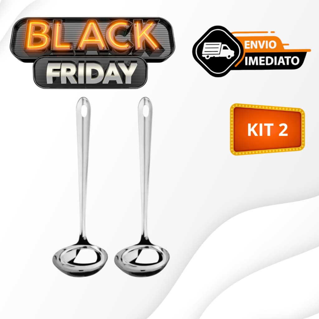 Kit 2 Conchas de Feijão Aço Inox GRANDE resistente para servir Molho Feijão Sopa Casa Restaurante
