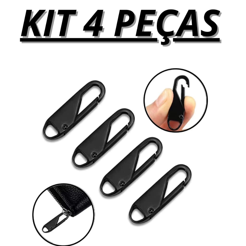 Kit 4 Puxador De Zíper Universal Metal