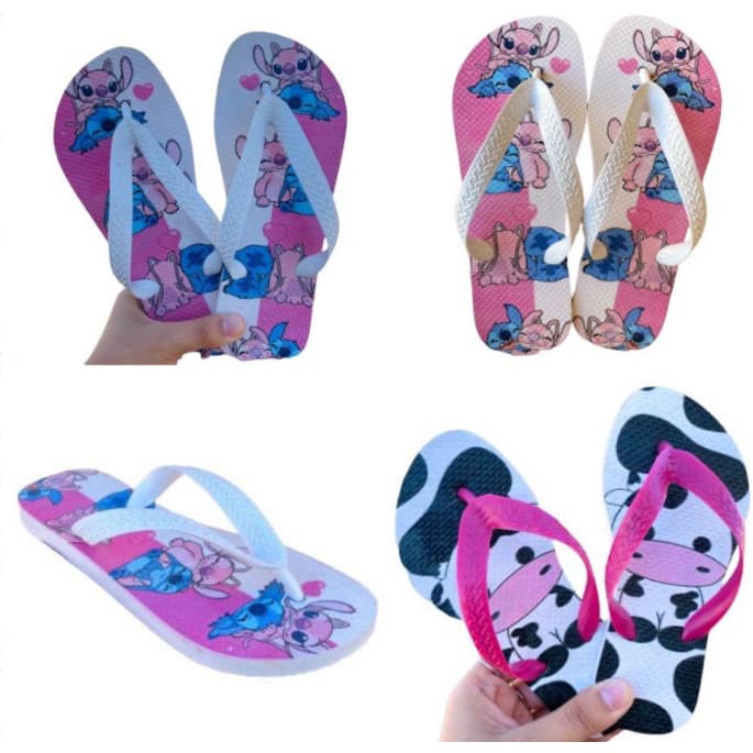 CHINELO FEMININA ADULTO CONFORT ESTAMPADO STITCH E AGEL