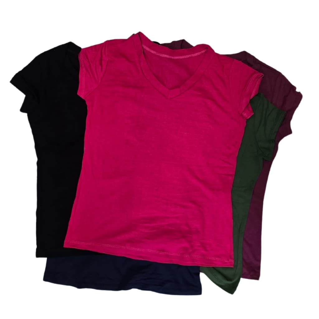 Kit 3 ou Kit 5 Baby Look Feminina Cores Variadas Blusinha Basica Manga Curta P ao GG Verão Casual