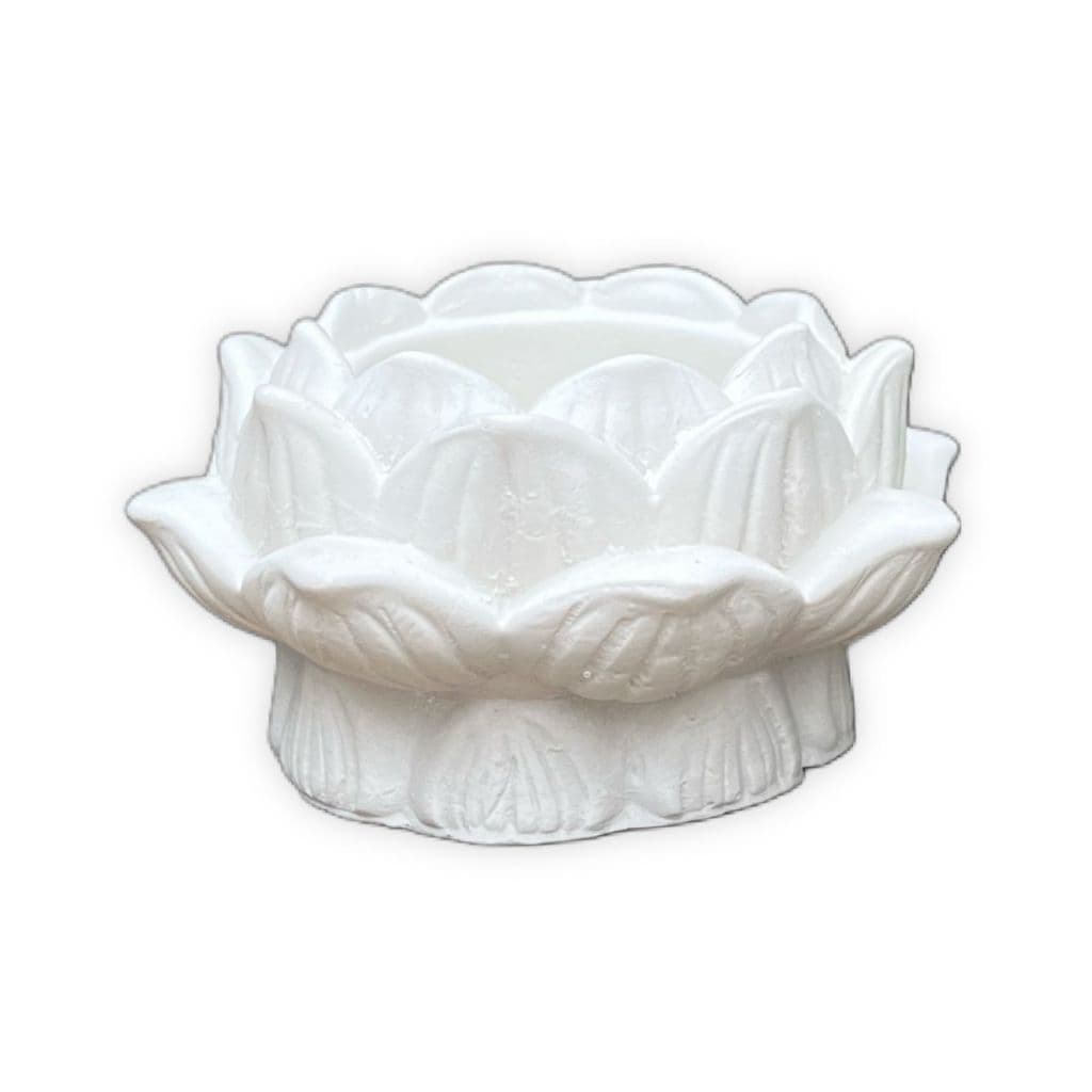 Incensário Vareta Flor de Lotus em Gesso Cru