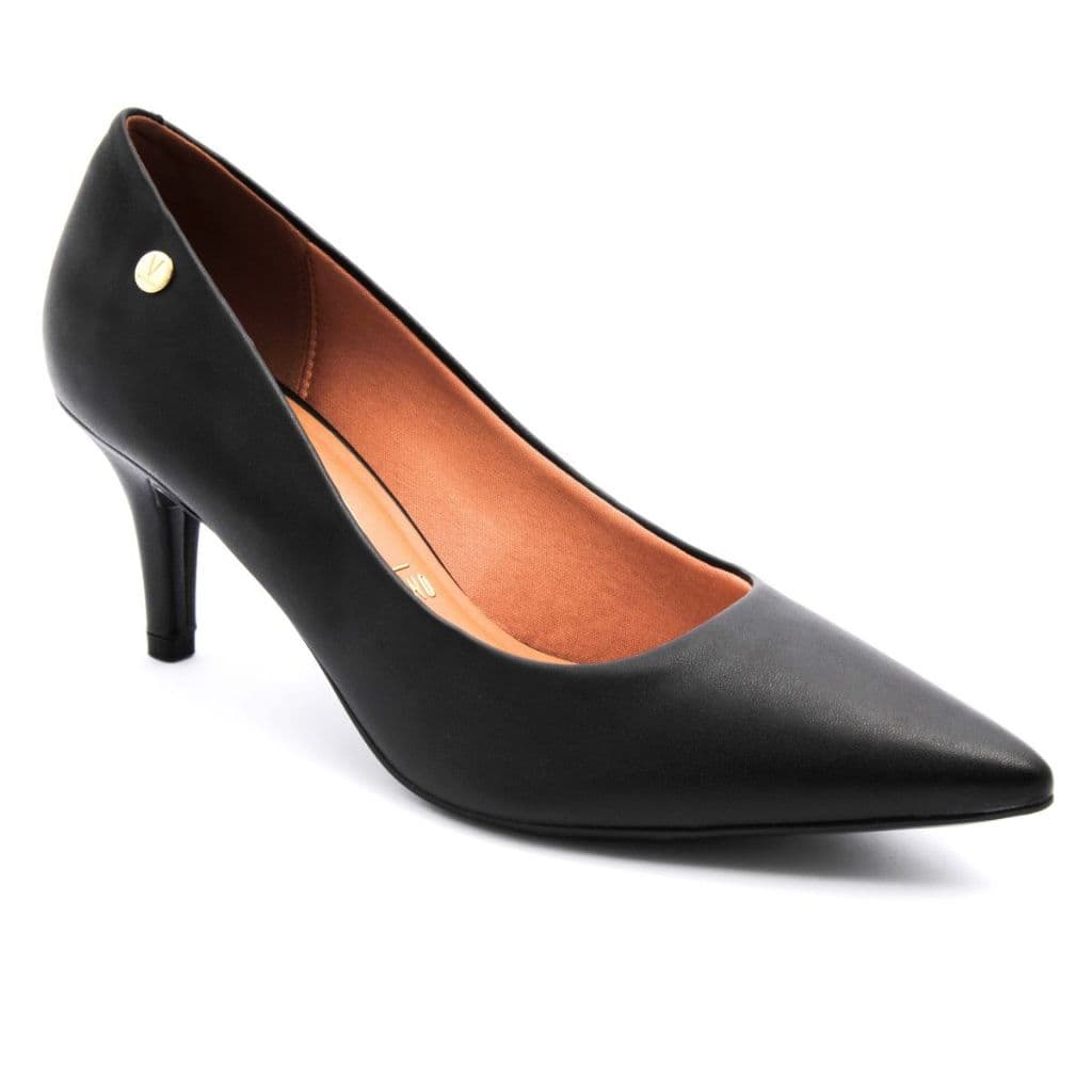 Scarpin Vizzano Feminino Salto Baixo Fino Macio Original Preto 1185