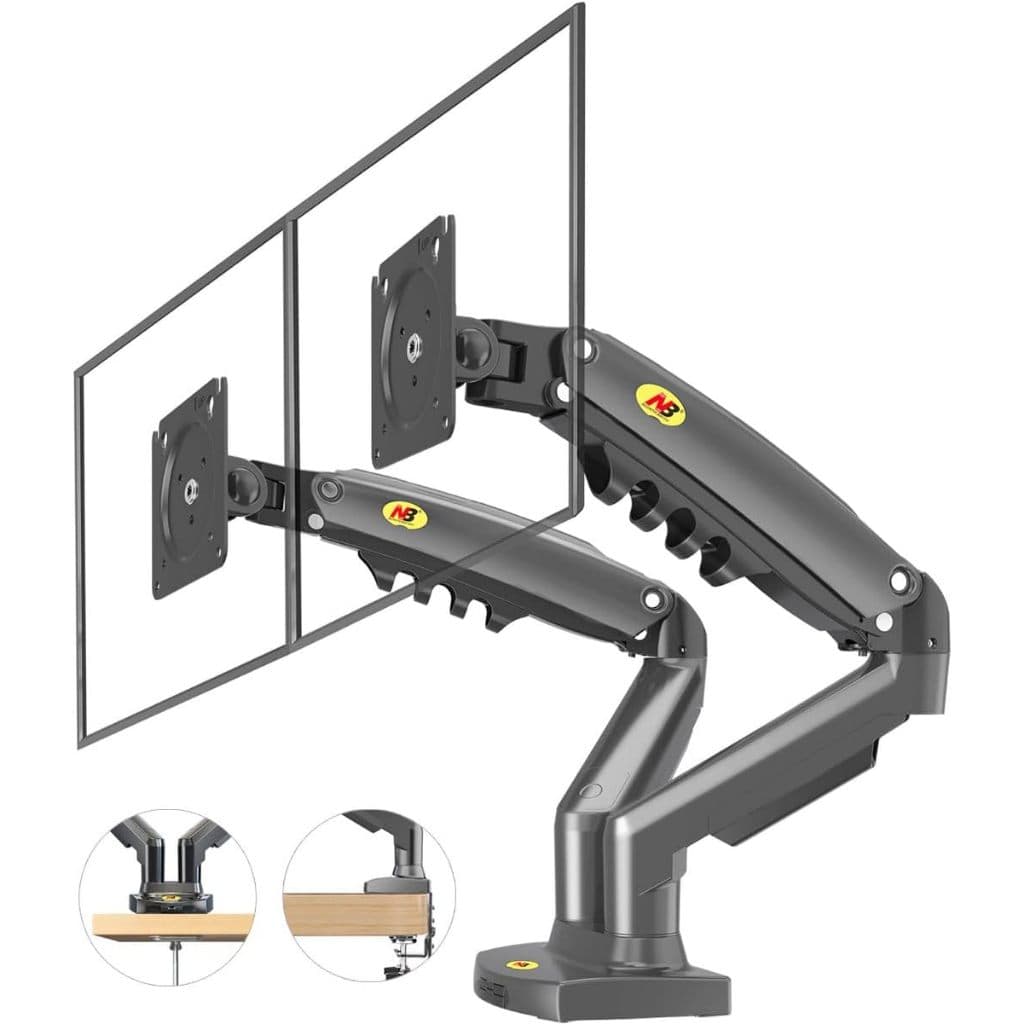 SUPORTE NORTH BAYOU DUPLO F-160 MONITOR 17 A 27 CINZA GRAFITE
