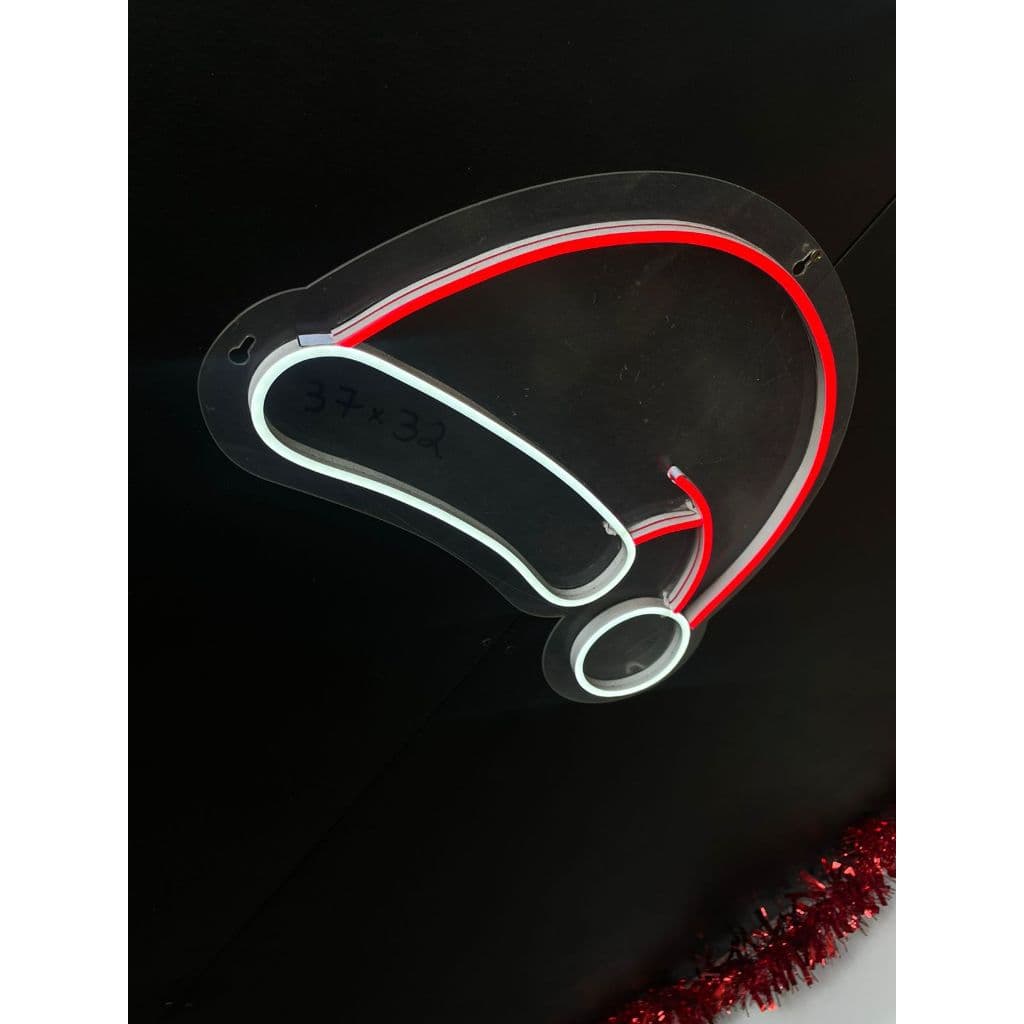 Placa em Neon do Gorro do Papai Noel