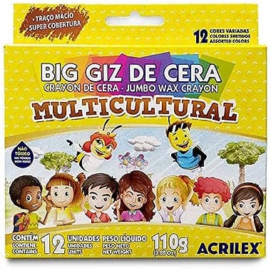 Big Giz de Cera Multicultural 12 cores Acrilex