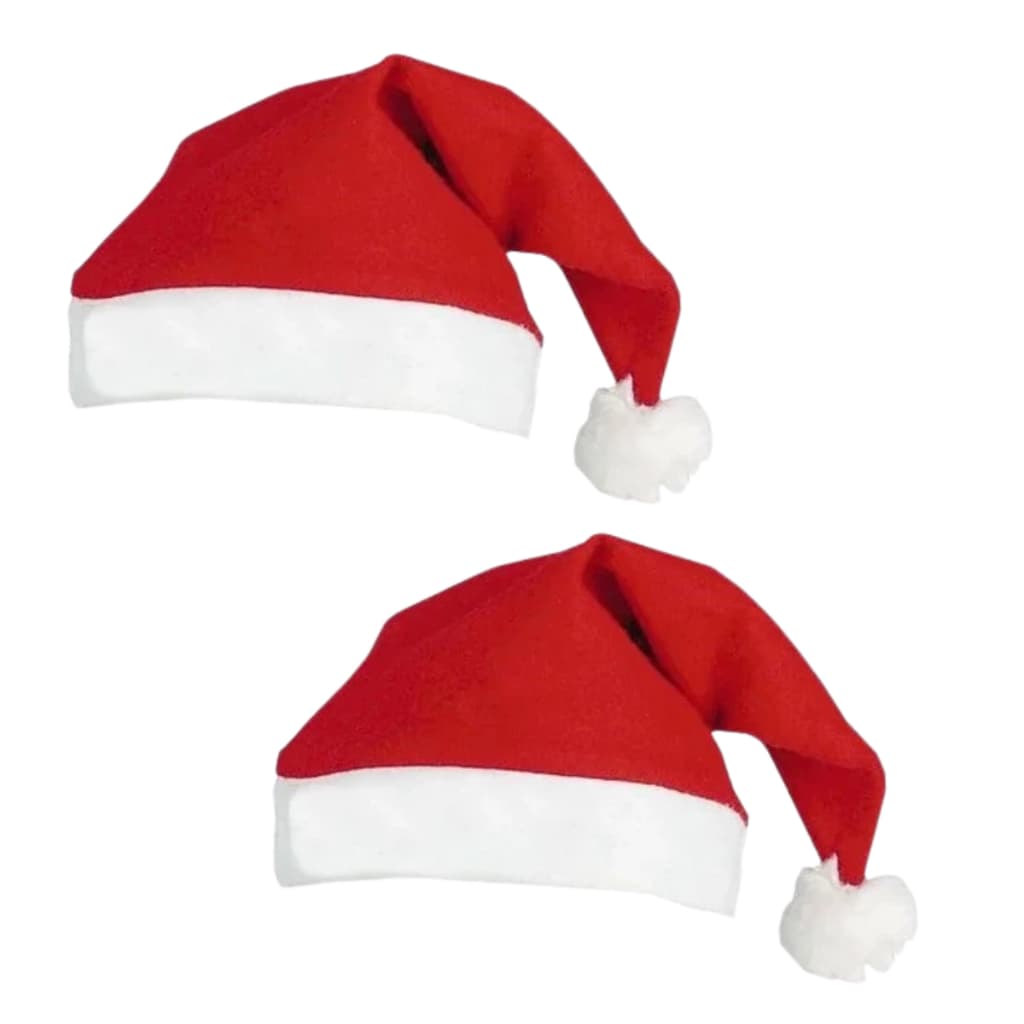 KIT COM 02 GORROS PAPAI NOEL DE NATAL  PARA ADULTOS E CRIANÇAS