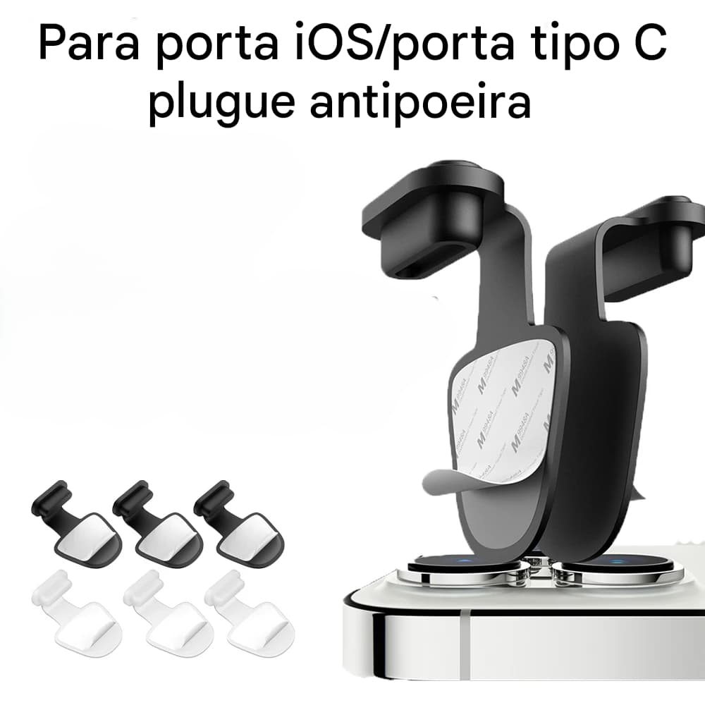 Protetor De Entrada Silicone Tipo C Ou iPhone (Selecione A Variação), com adesivo fixador. 1uni