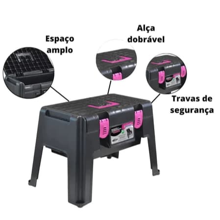 Banqueta Plástica Banquinho Banco Manicure Pedicure Resistente Camping Pesca Maleta Multiuso toy 25832