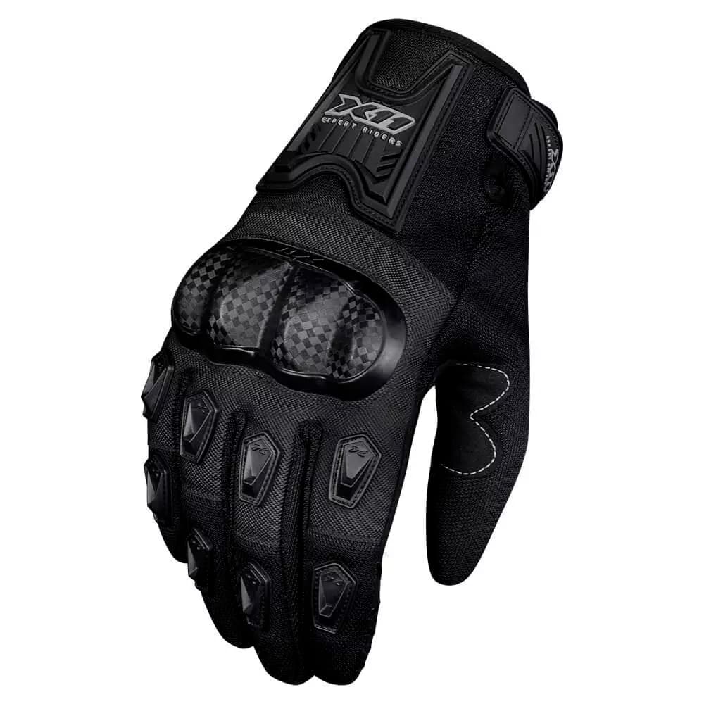 Luva Motociclista X11 Blackout 2 Unissex Com Protetor Rígido Respirável Cano Curto Estrada Moto Chic