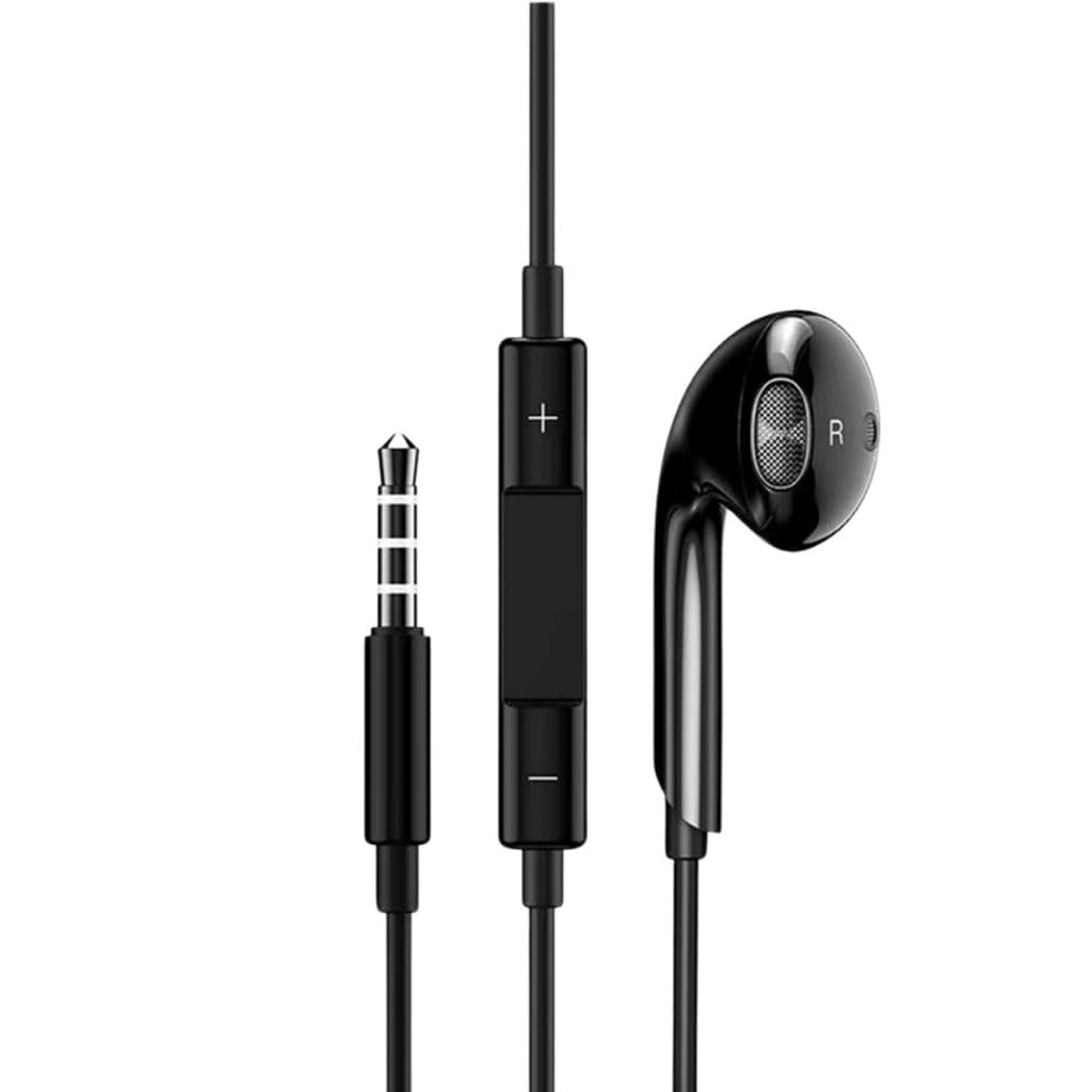 Fone De Ouvido Com Fio Preto E Microfone Estéreo Para Celular Conector P2