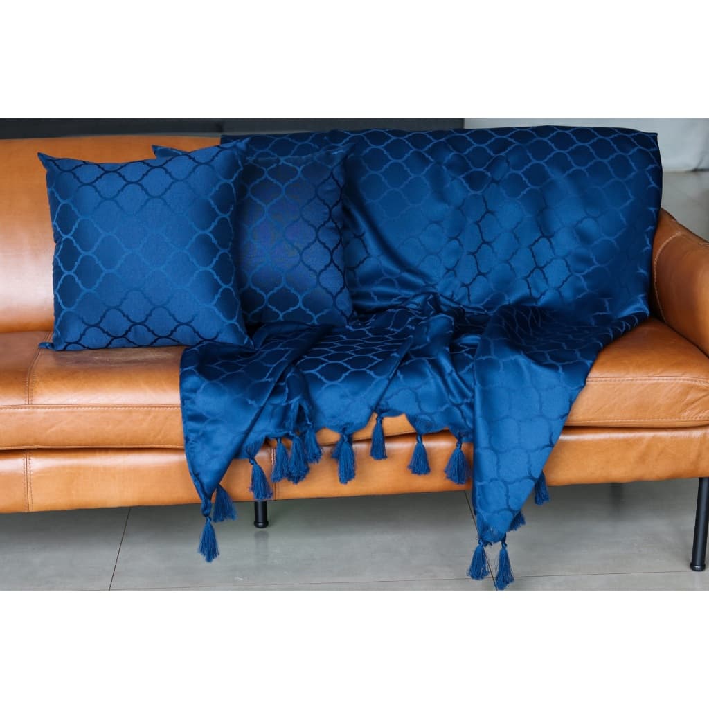 Xale manta sofá retrátil decorativo gigante 3,00x2,80 Azul Petroleo Luxo