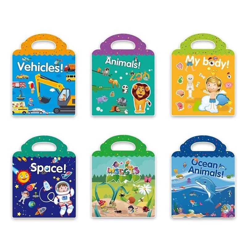 Livro Educativo Infantil Adesivo Reutilizavel Cenas