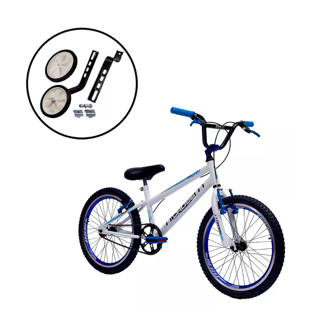 Bicicleta Para Criança Cross BMX Aro 20 Várias Cores Brinde Rodinha