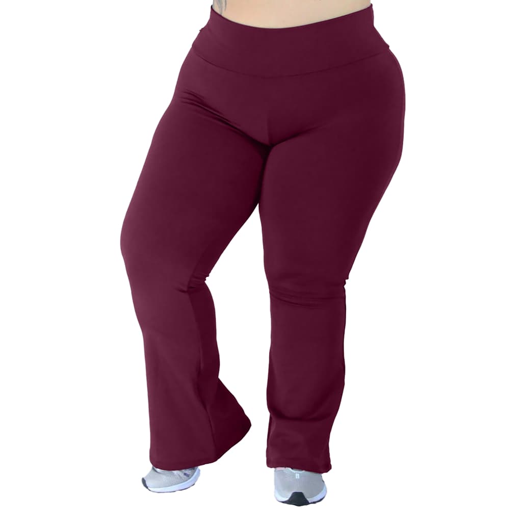 Calça Flare Plus Size Bailarina Feminina Tecido Bem Grosso