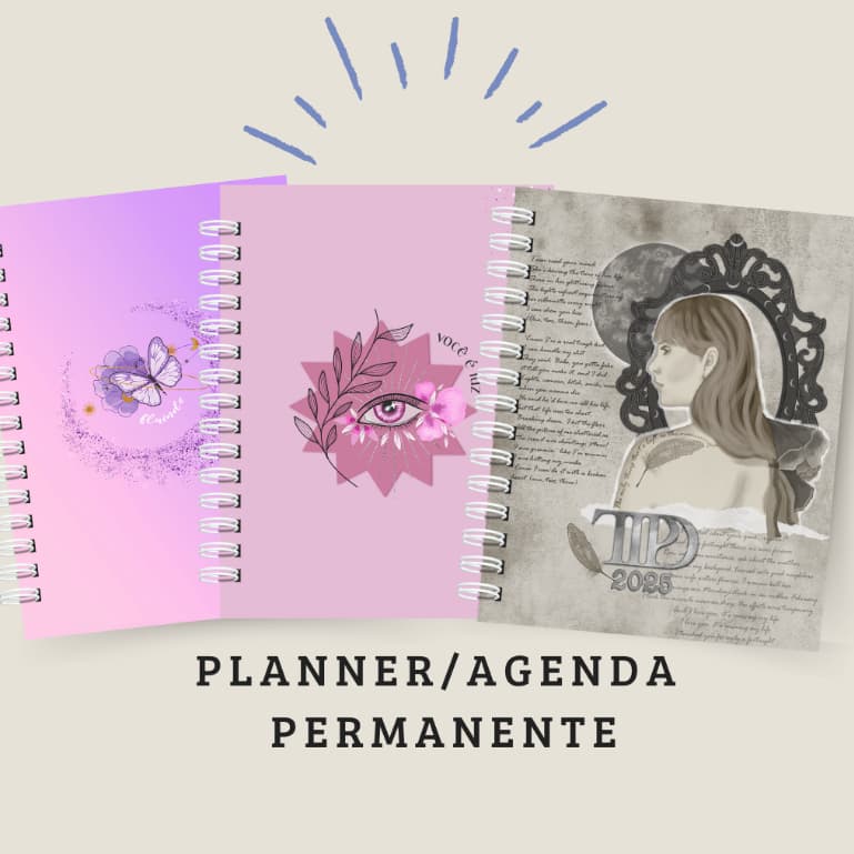 Agenda/Planner Permanente não datada 46 tipos de capas SEMANAL - Personalizada/COM NOME/PALAVRA-logo-taylor swift