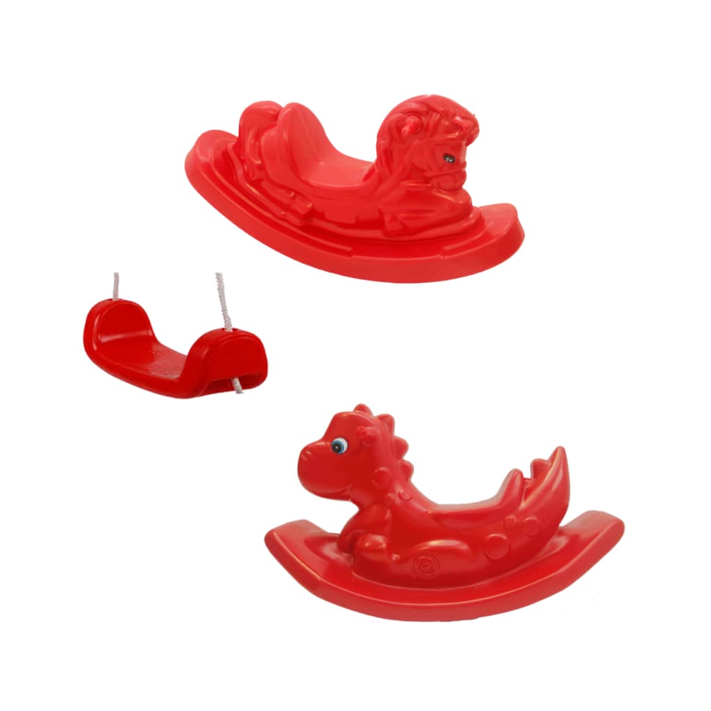 Gangorra Dino + Cavalo + Prancha - Brinquedos Infantis para Playgrounds