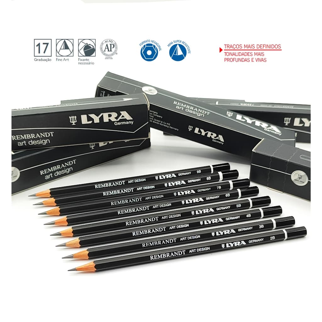 Lápis Profissional Graduado Rembrandt Art Design  Lyra