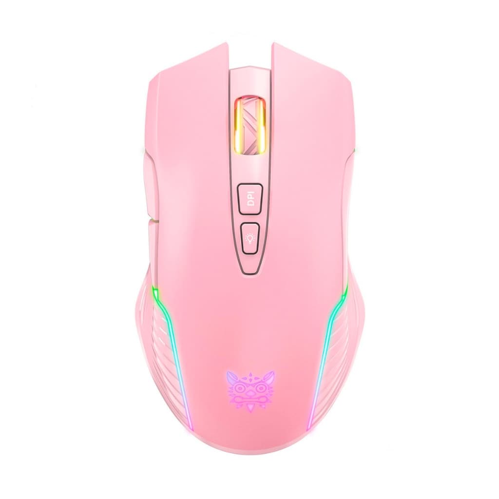 Mouse Gamer Onikuma CW905 6400 DPI 7 Botões RGB Rosa