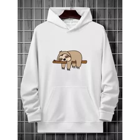 Moletom Canguru Unissex Feminino e Masculino Com Capuz Algodão Flanelado Peluciado Lançamento Bicho Preguiça