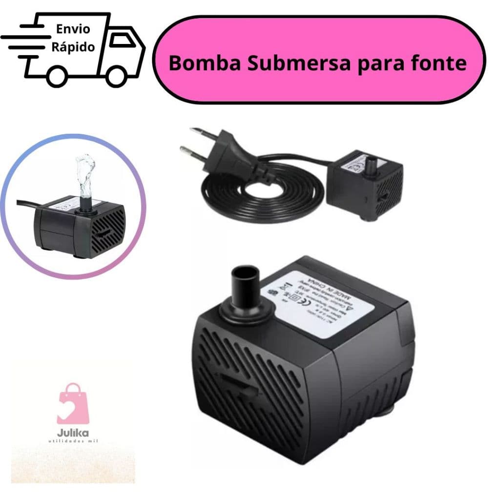 Bomba Submersa Para Fontes Bebedouros Aquários