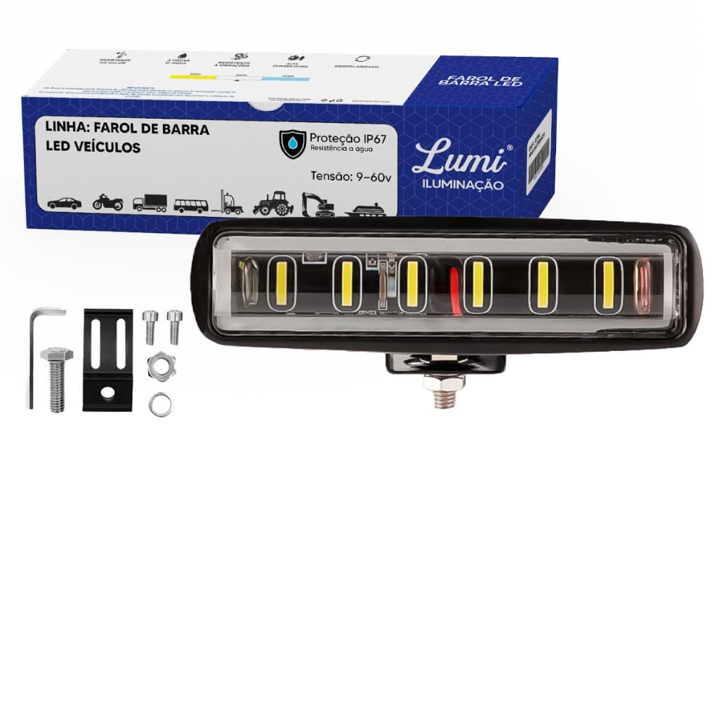 Kit2 Farol De Milha Barra Led 30w 9-60v Moto Carro Off-road 6000k