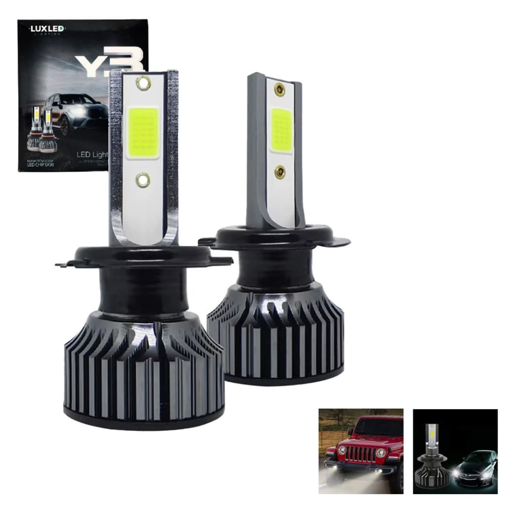 MELHOR LED H7 PAR LAMPADA DE LED PARA CARRO / MOTO Super Led H7 Lampada Y3 22000lm 36w 6500k LED DOB