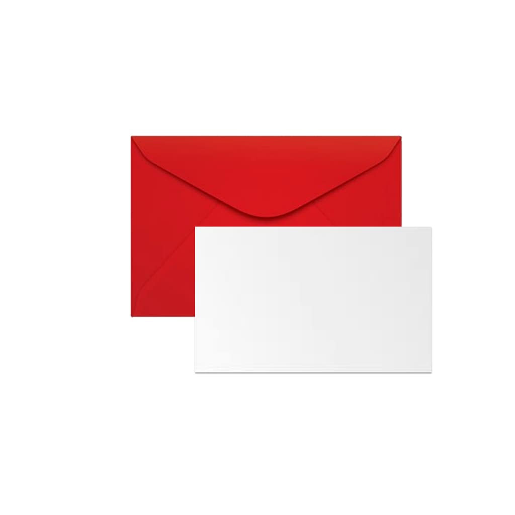 Mini Envelope Visita Vermelho (50un) + Cartão em Branco Recado