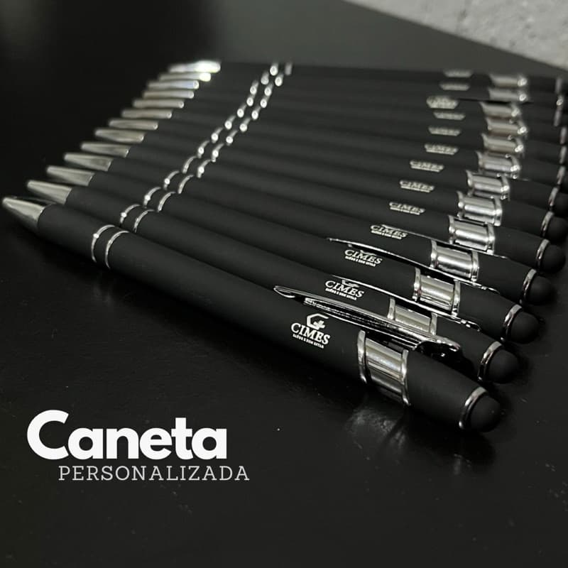 Kit  Canetas Esferográfica Clean Personalizado Com Logo Gravado