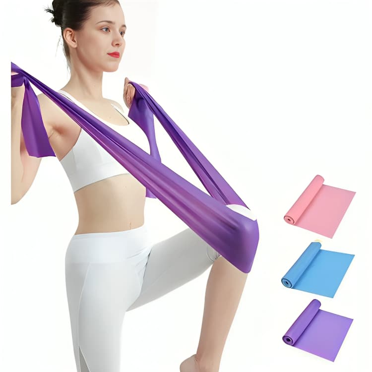 Kit 3 Faixa Elástica Para Exercício Yoga Alongamento 150Cm Fitness Faixa Elástica Exercícios Yoga