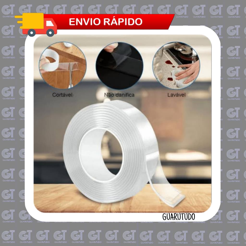 Fita DUPLA FACE extra resistente, quadros parede estantes