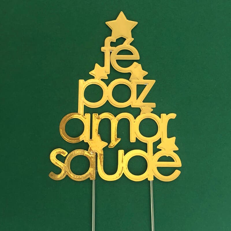 NATAL - TOPO DE BOLO - ÁRVORE DE DESEJOS - PALAVRAS