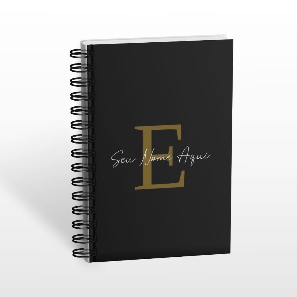 Caderno de Anotação Colors Preto Pintura personalizado com nome Diário Tamanho A5 15x21cm Capa Dura