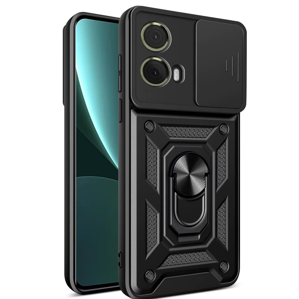 Capa Armor à prova de choque Com Suporte e Proteção P/ Camera Motorola Moto G55 / Moto G85