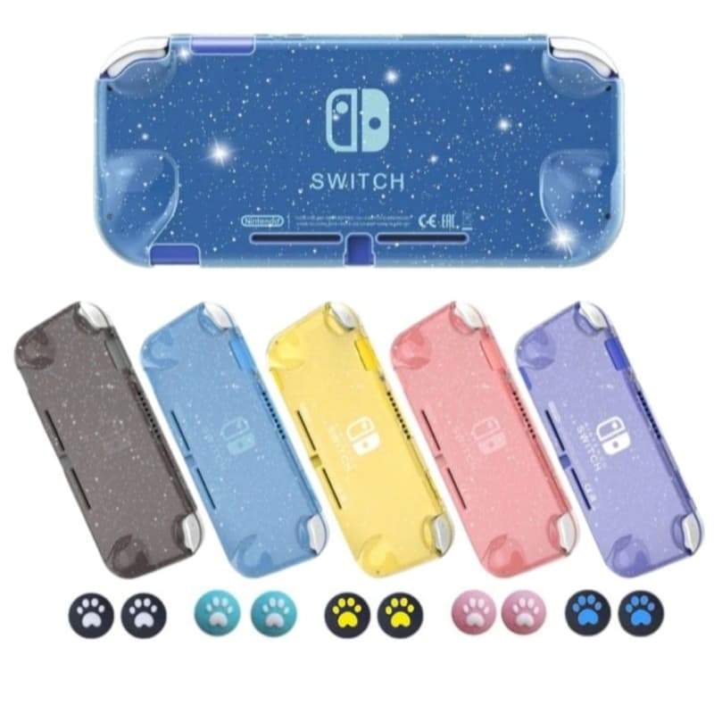 Capa Case com Glitter TPU Macio Transparente para Nintendo Switch Lite.