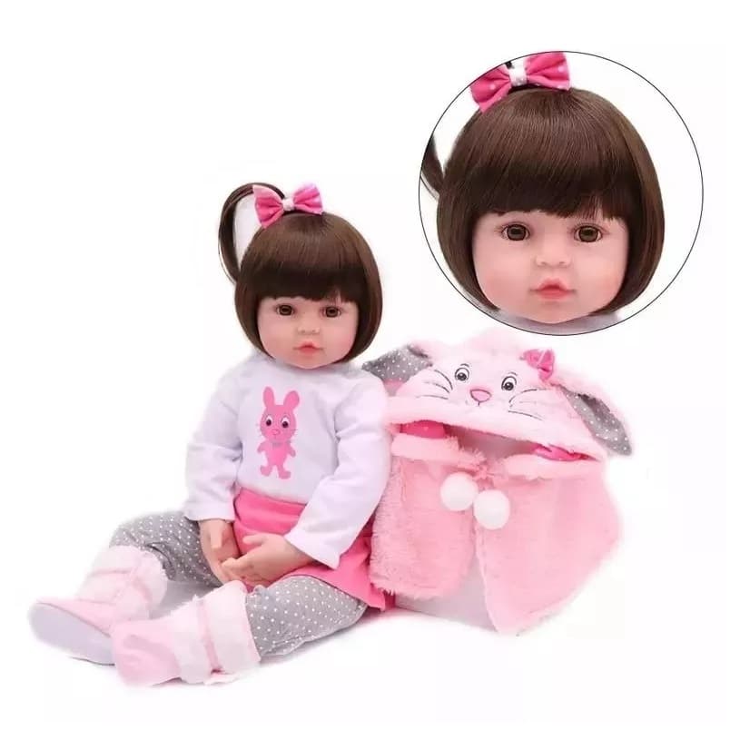Boneca Bebê Reborn 100% Corpo De Silicone Bela